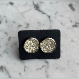 Clear Shimmer stud earrings